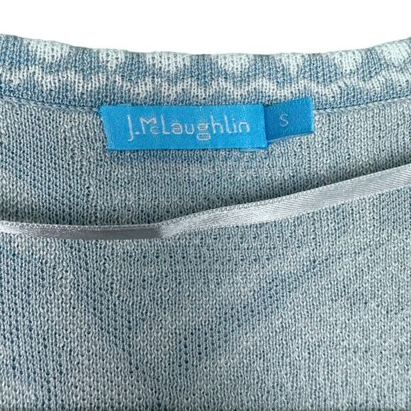 J. McLaughlin Marguerite Blue White Open Front Cardigan Size Small EUC - Picture 7 of 8